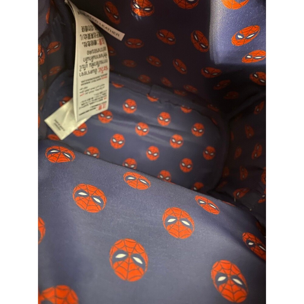 Loungefly Marvel Spider-Man Sherpa Mini Backpack Disney Parks Great Power Quote - Picture 11 of 12